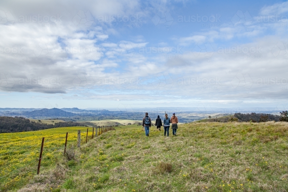 walking in the hills
